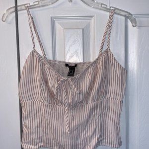 Forever 21 rose/white stripe cami - size M